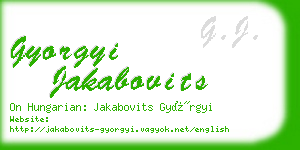 gyorgyi jakabovits business card
